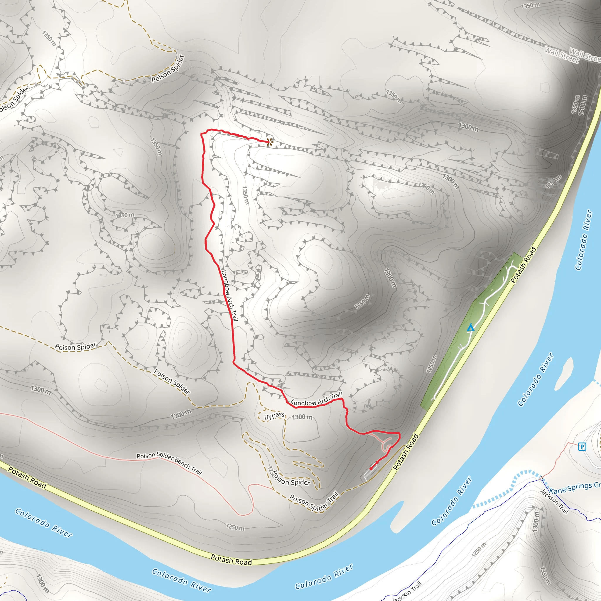 Longbow Arch Trail Out and Back mobile static map
