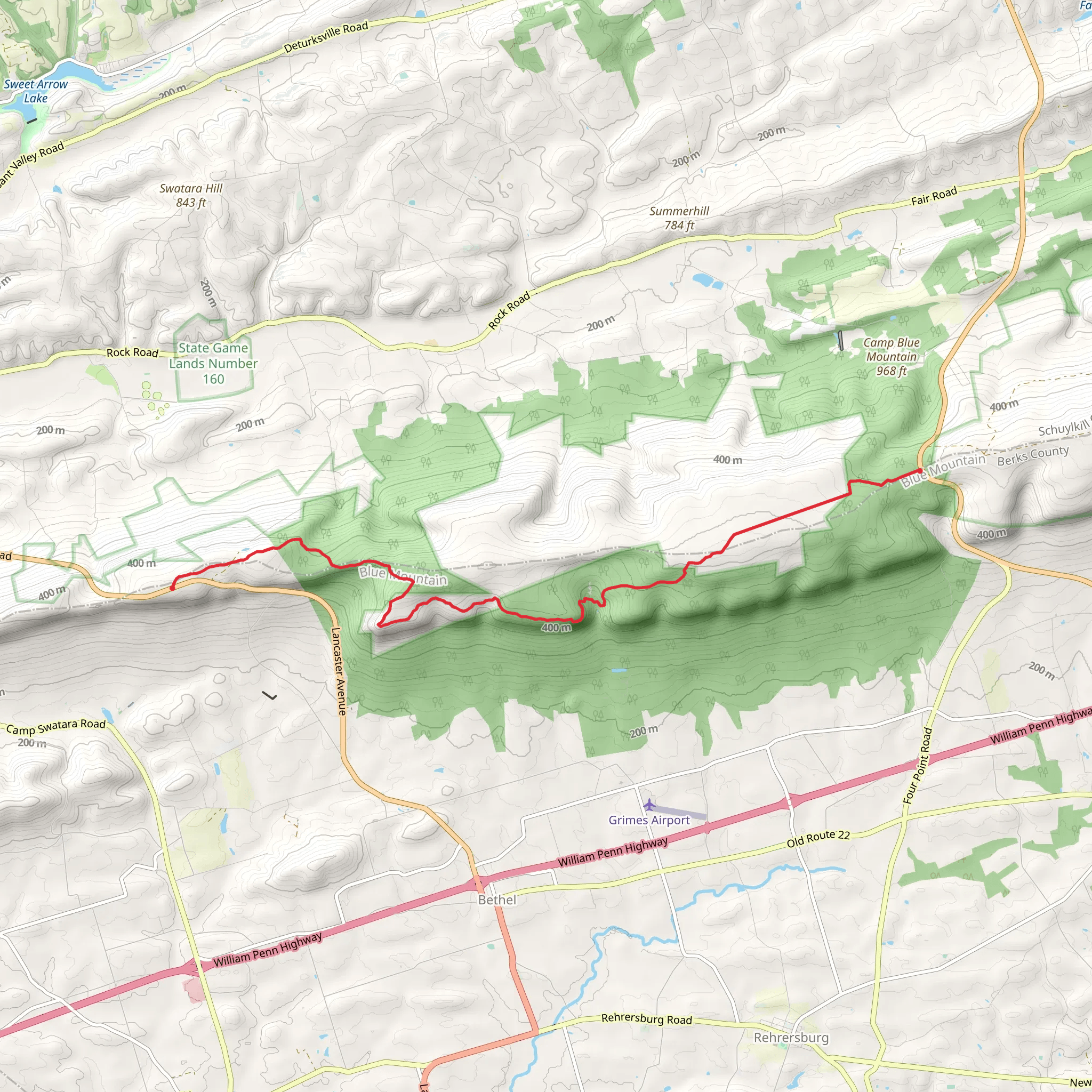 Appalachian National Scenic Trail from Applebee Shelter mobile static map