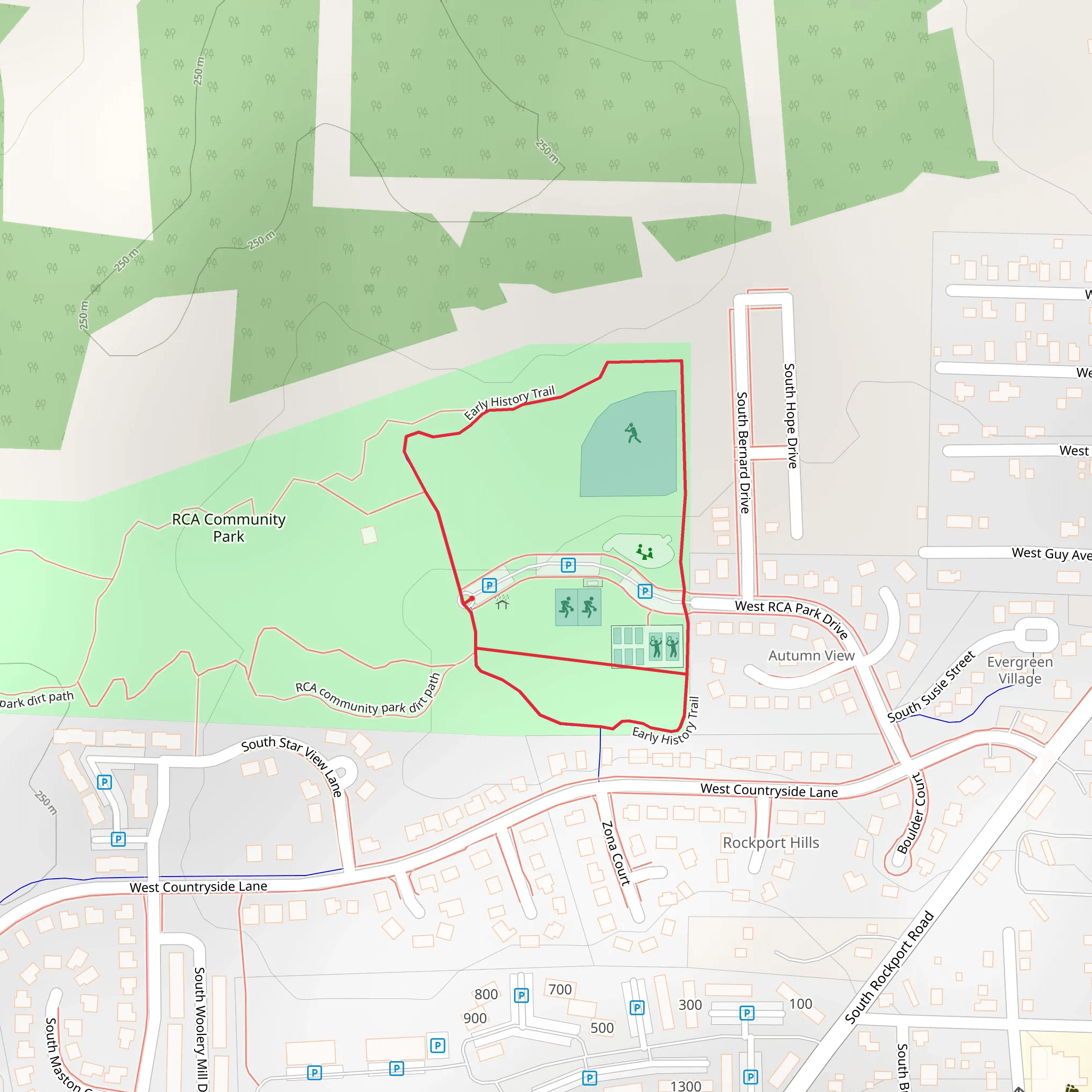 Early History Loop Trail mobile static map