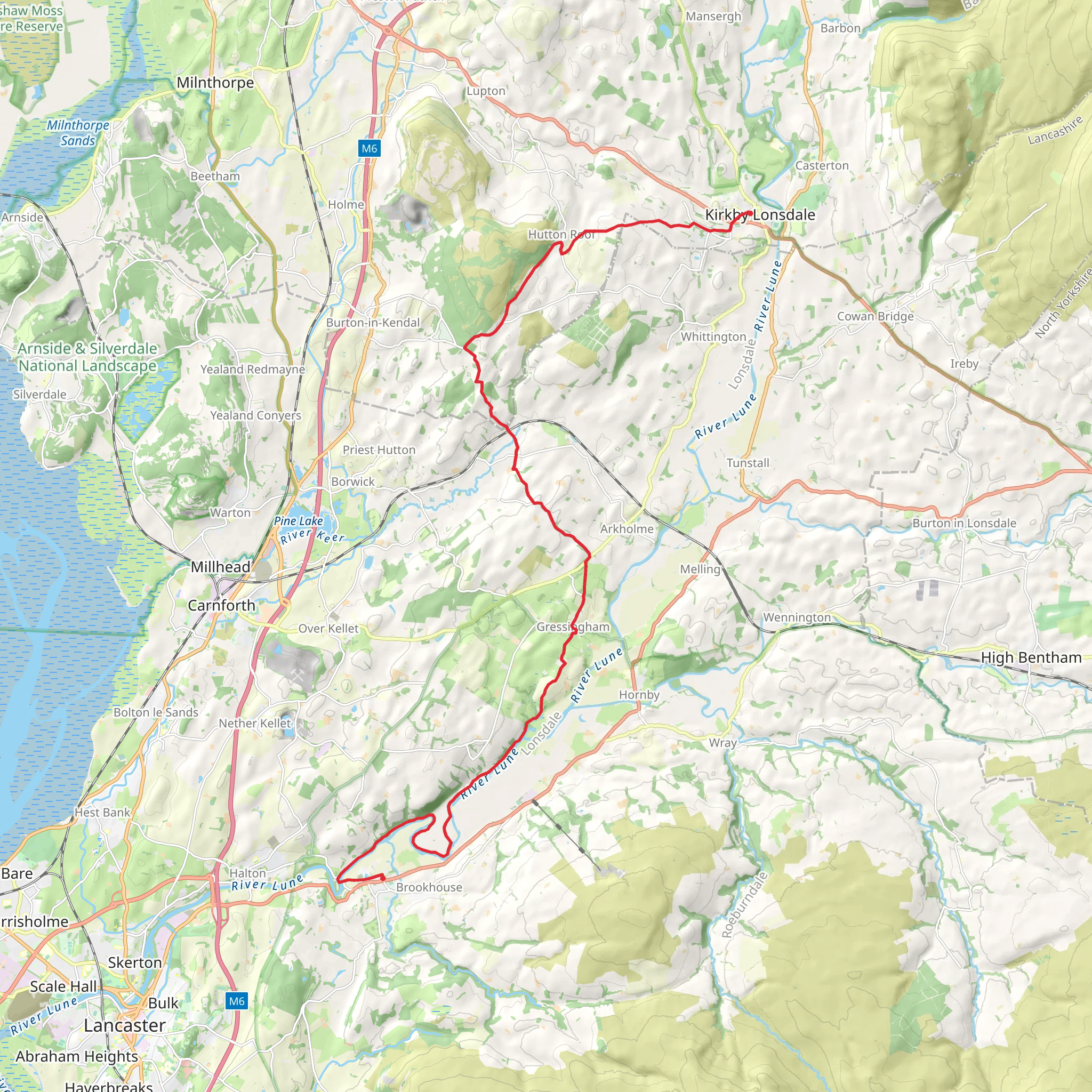 Caton to Kirkby Lonsdale Walk mobile static map
