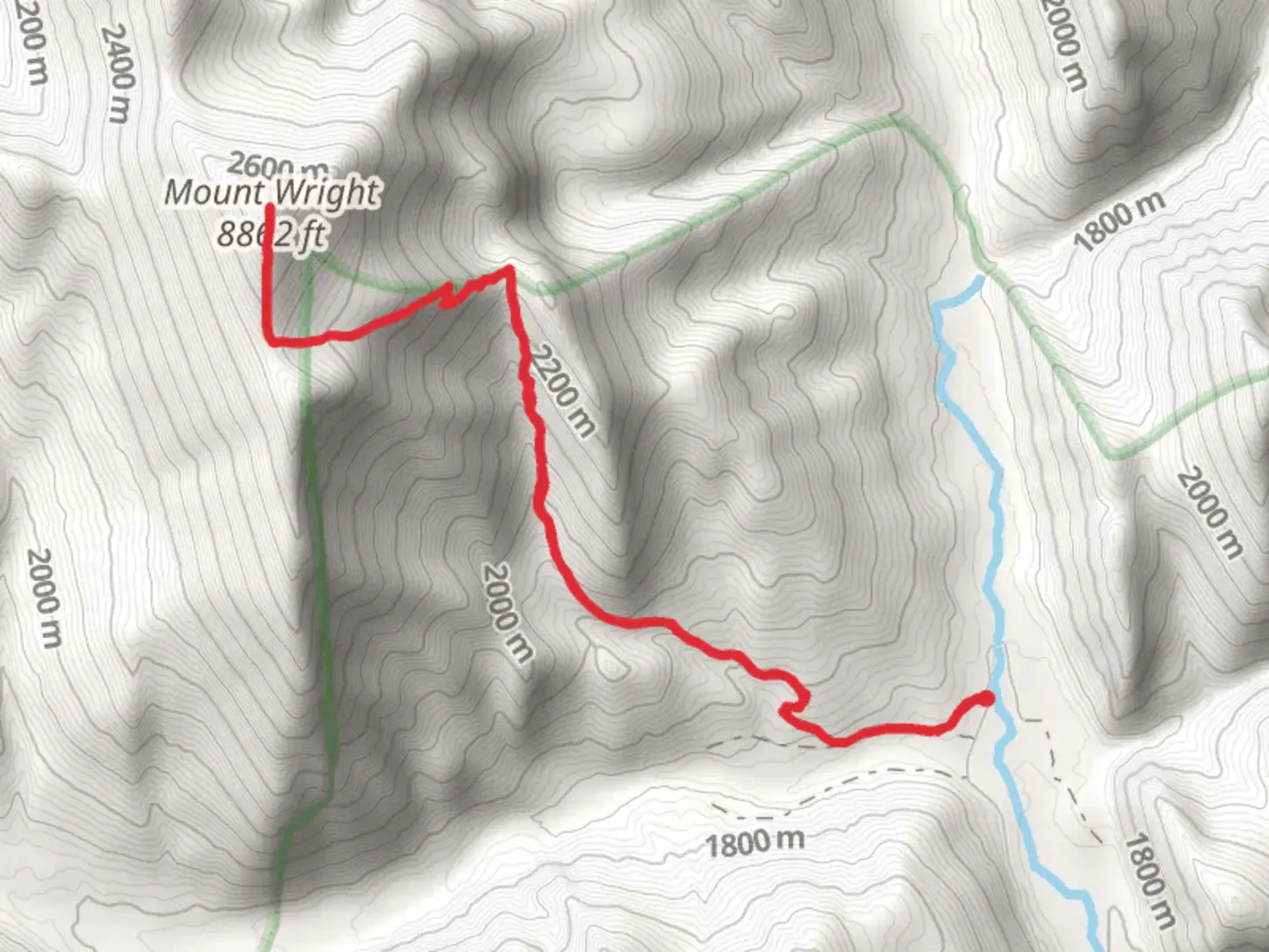 An image depicting the trail Mount Wright Trail and its surrounding area.