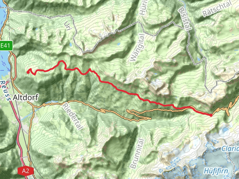 Schächen Valley High-Level Path mobile static map