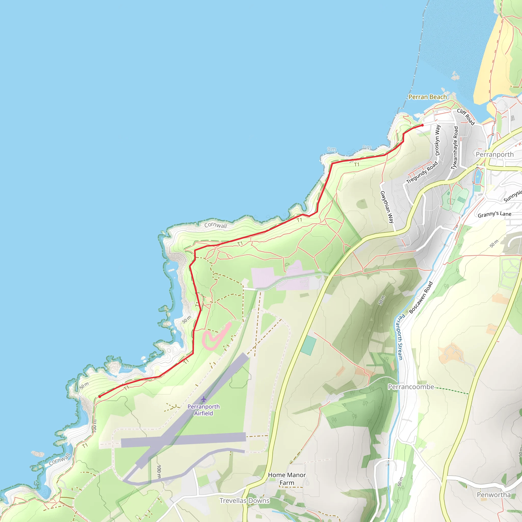 Perranporth YH - Cligga Head Walk mobile static map