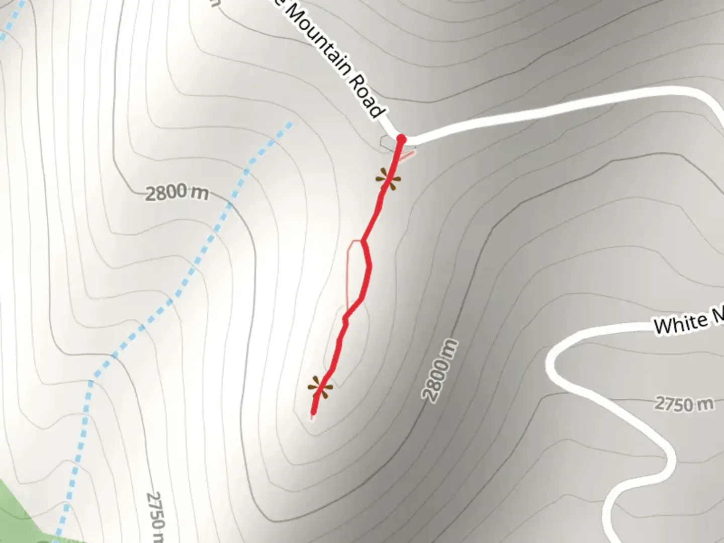 An image depicting the trail White Mountain Road and its surrounding area.