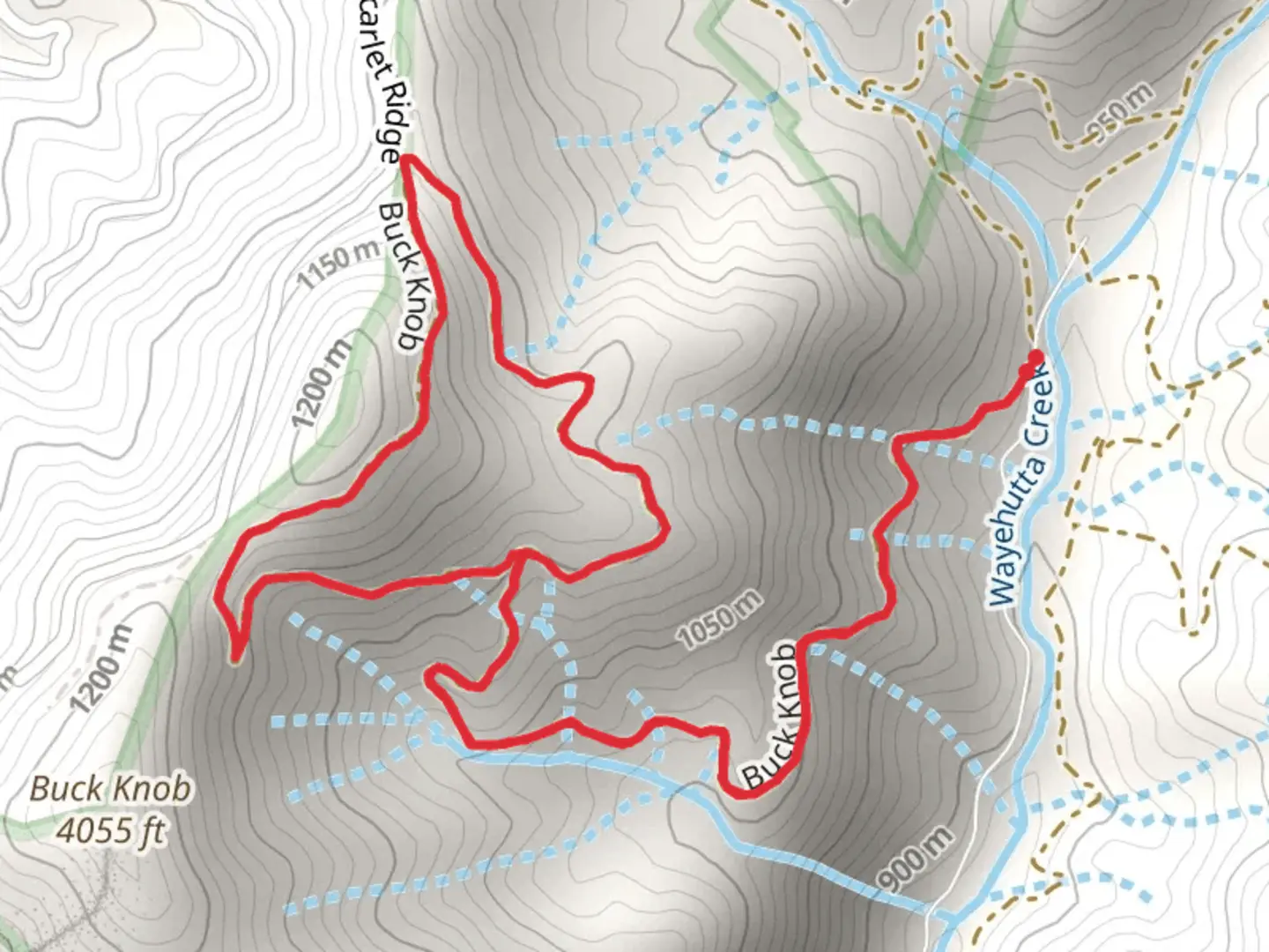 An image depicting the trail Buck Knob Trail and its surrounding area.