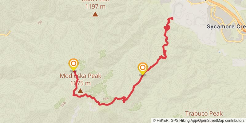 Cold Water Canyon Trail stage 2 Map