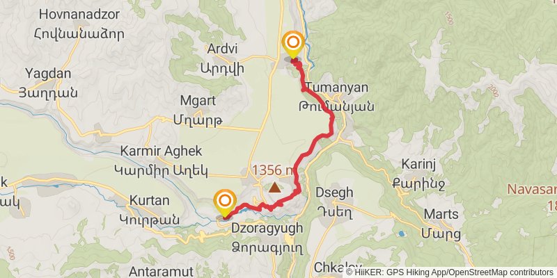 Transcaucasian Trail - Armenia stage 7 Map