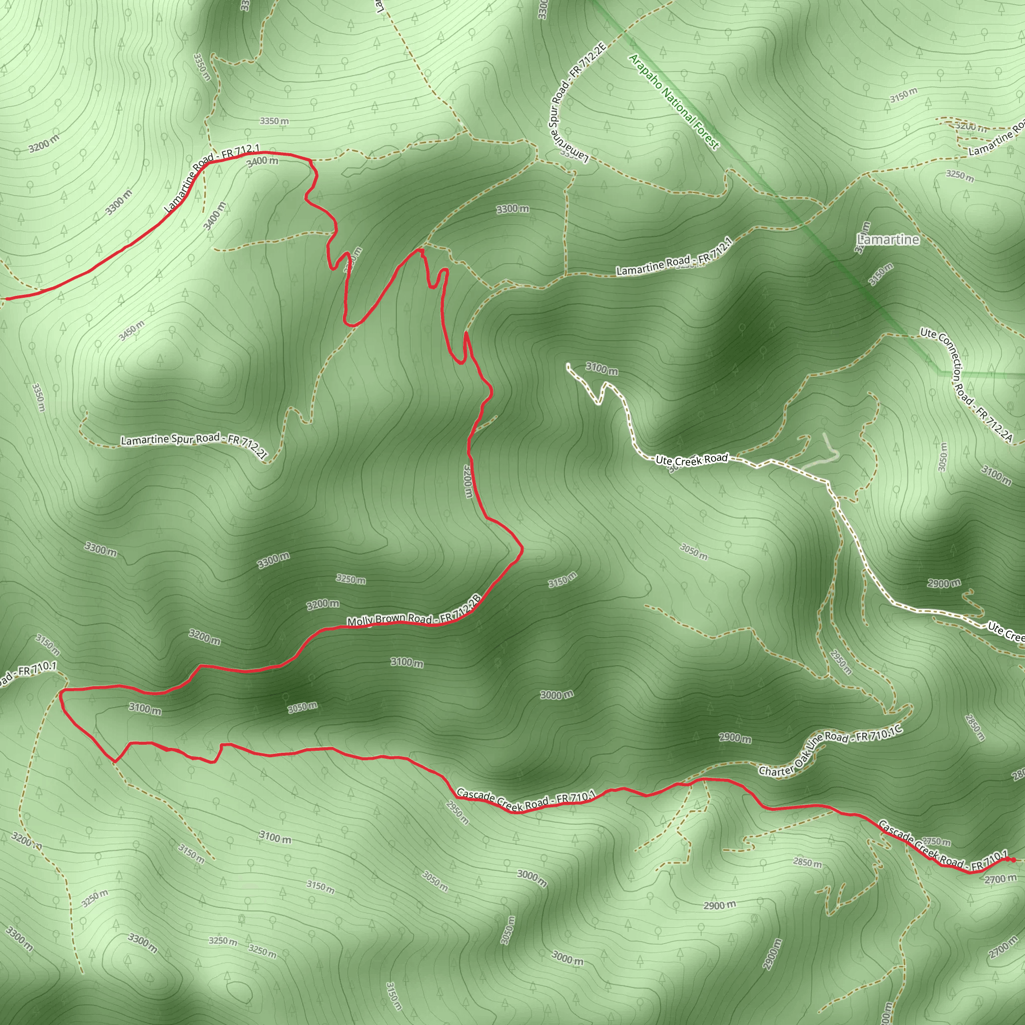 Cascade Creek Road mobile static map