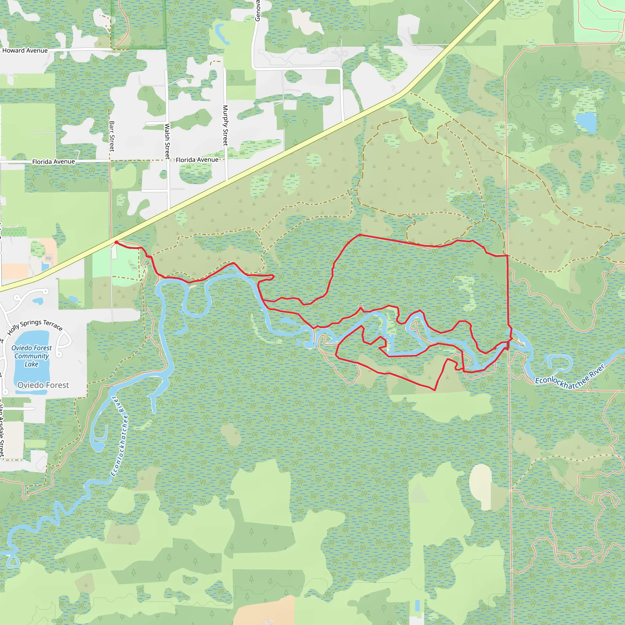 Florida, Kolokee and Outback Loop Trail mobile static map