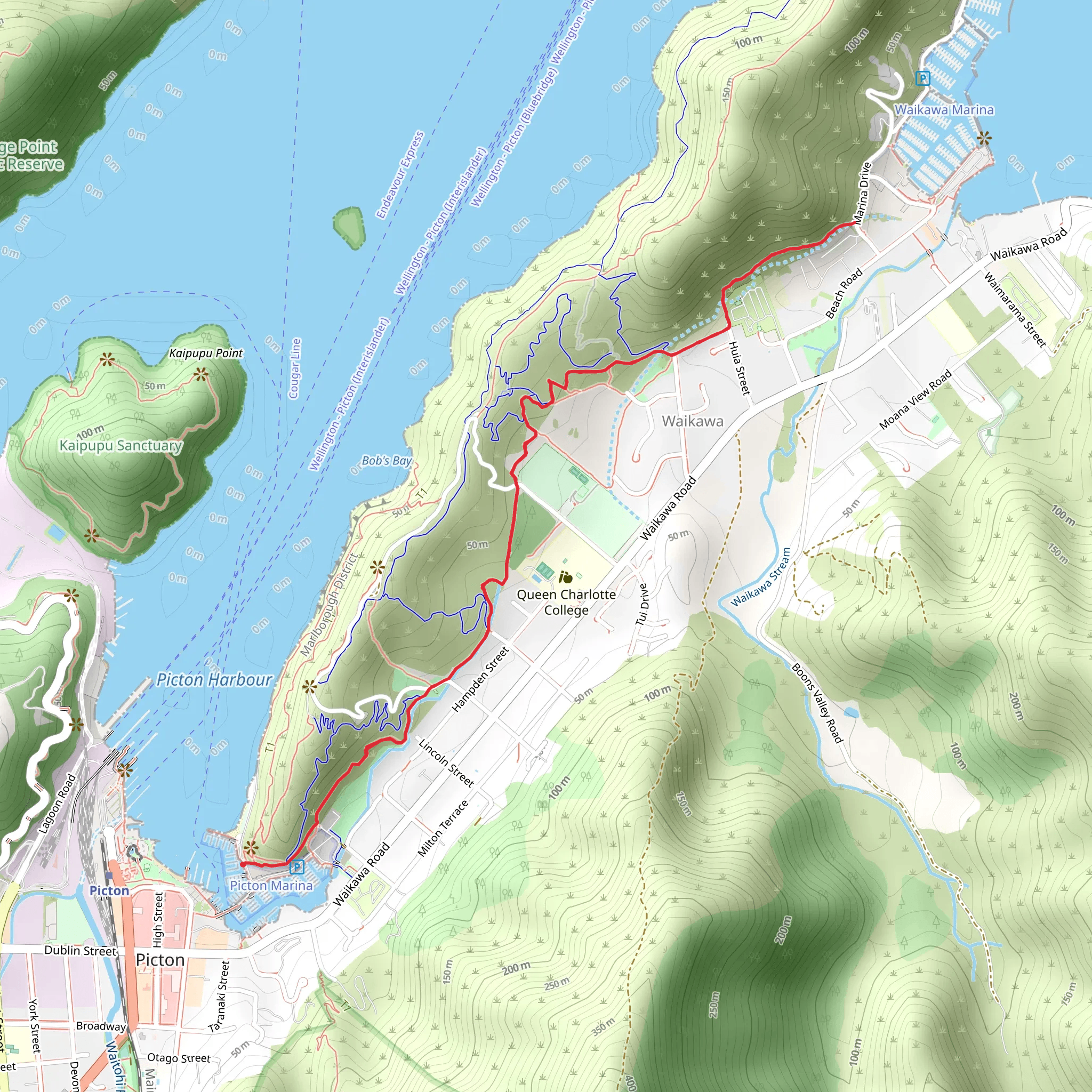 Picton to Waikawa Track mobile static map