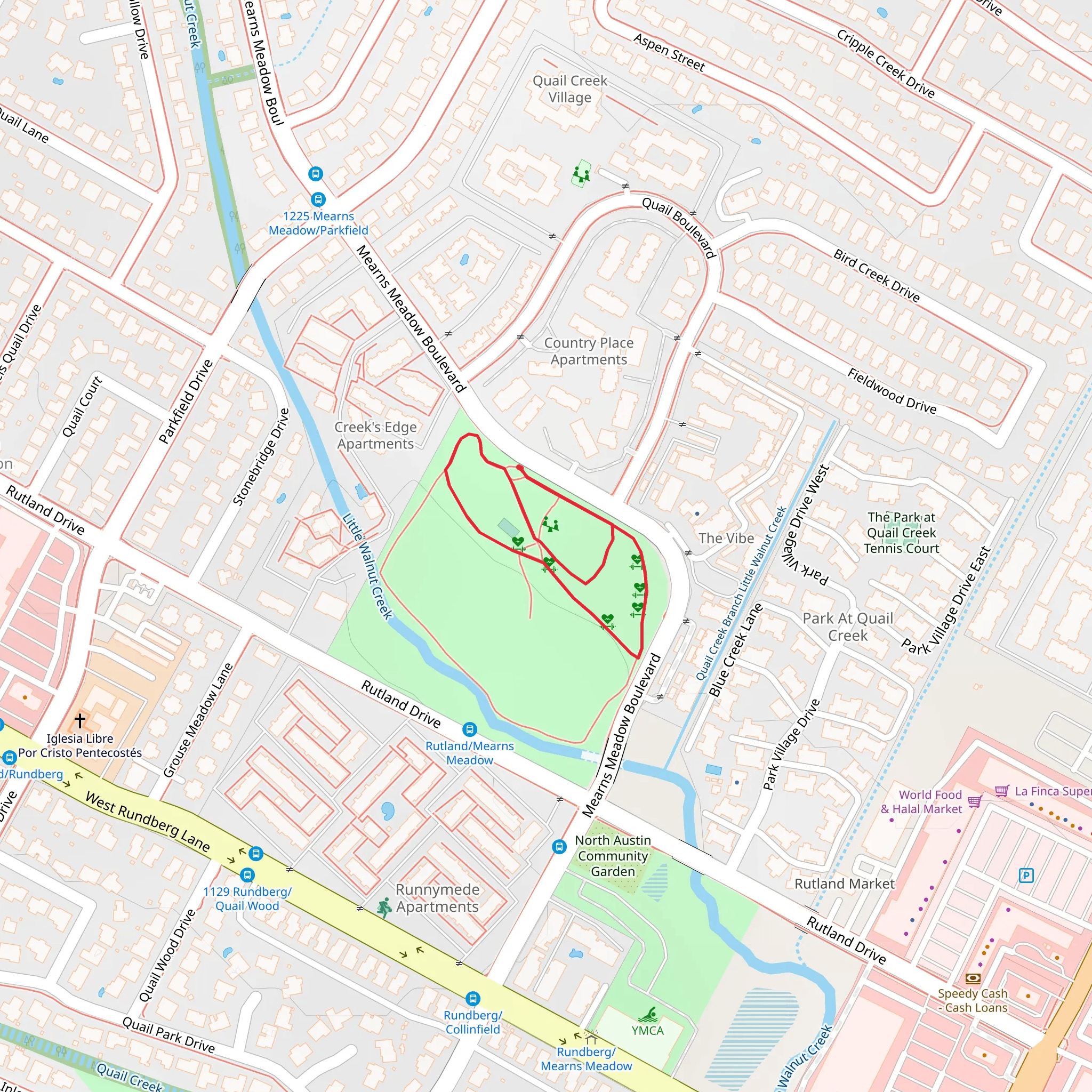Quail Creek Neighborhood Park Short Loop mobile static map