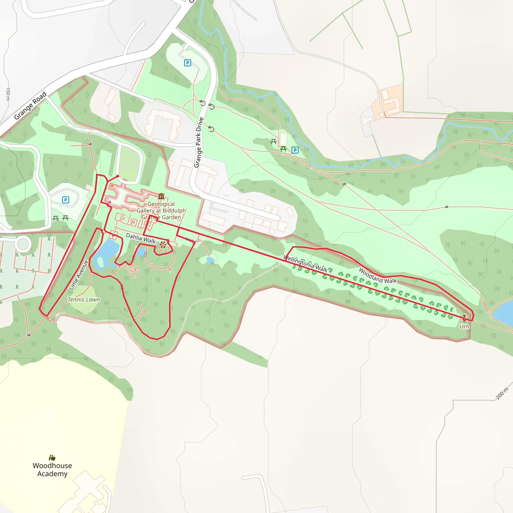 Biddulph Grange Gardens Loop mobile static map