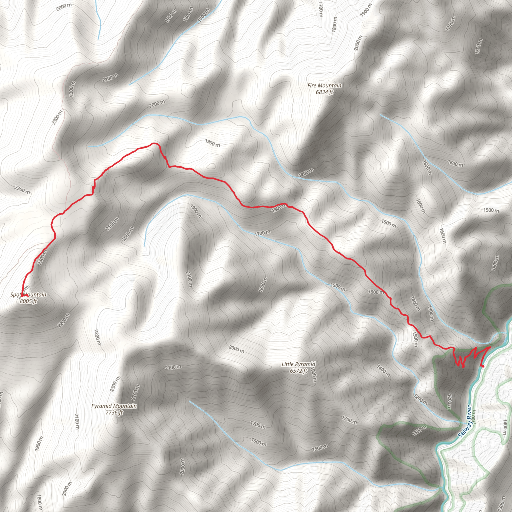 Spot Mountain Trail mobile static map