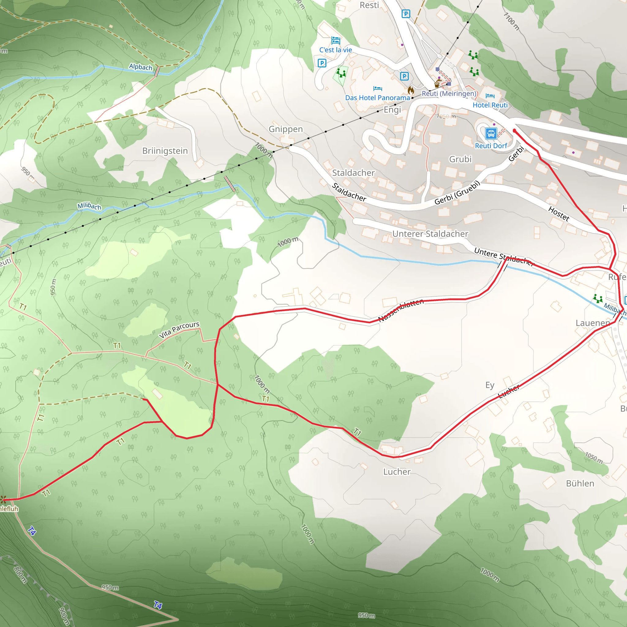 Miliflüo Circular Trail mobile static map