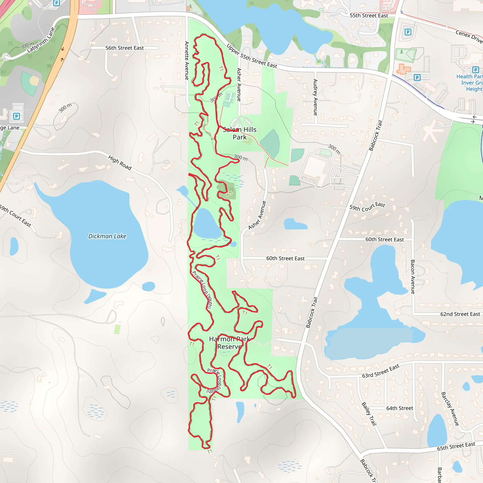 Prairie Loop - South from Harmon Park Reserve mobile static map