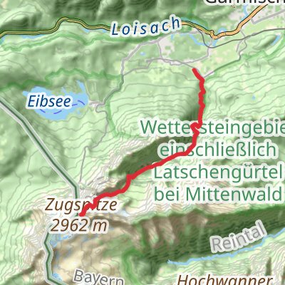 Zugspitze via Hammersbach mobile static map