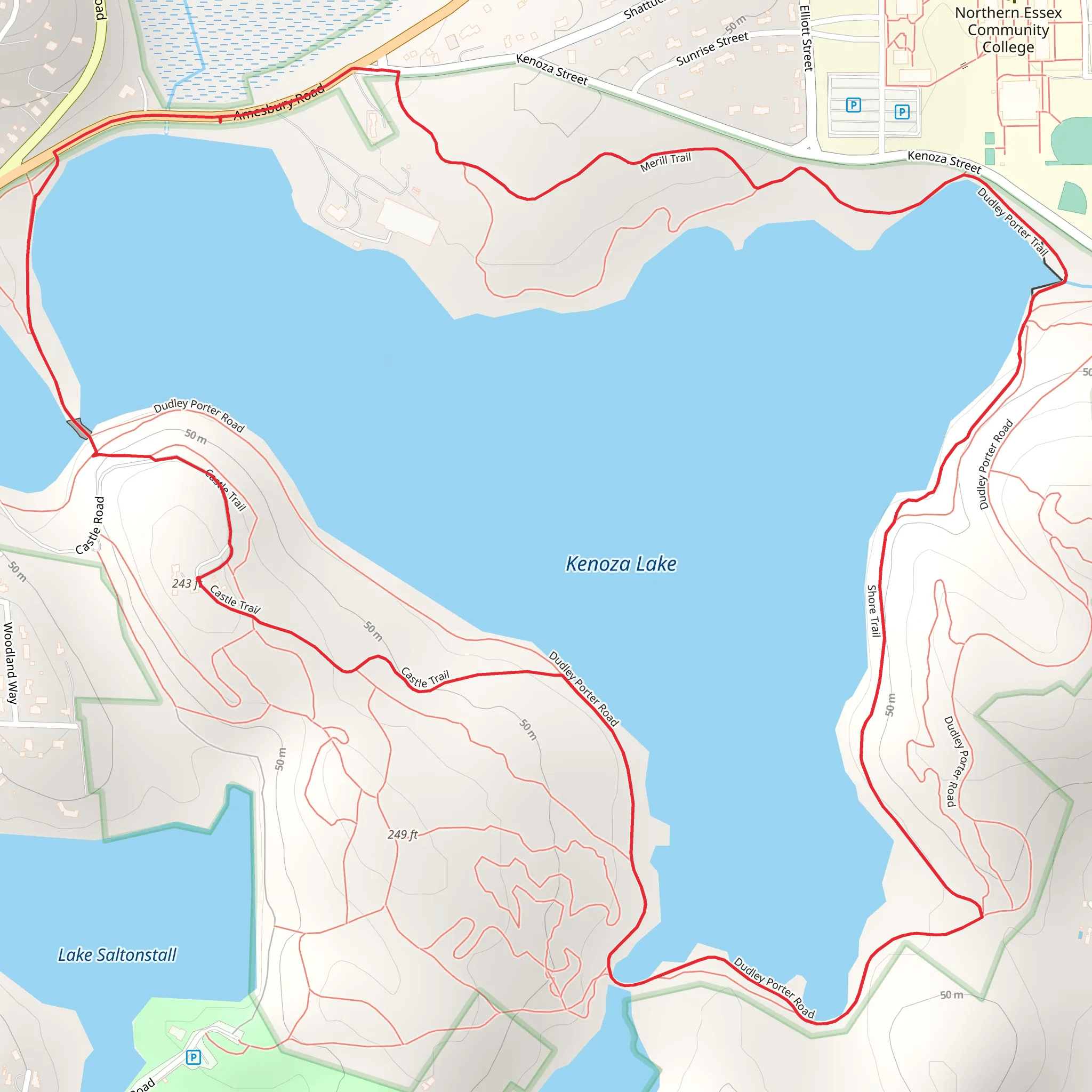 Kenoza Lake Loop mobile static map