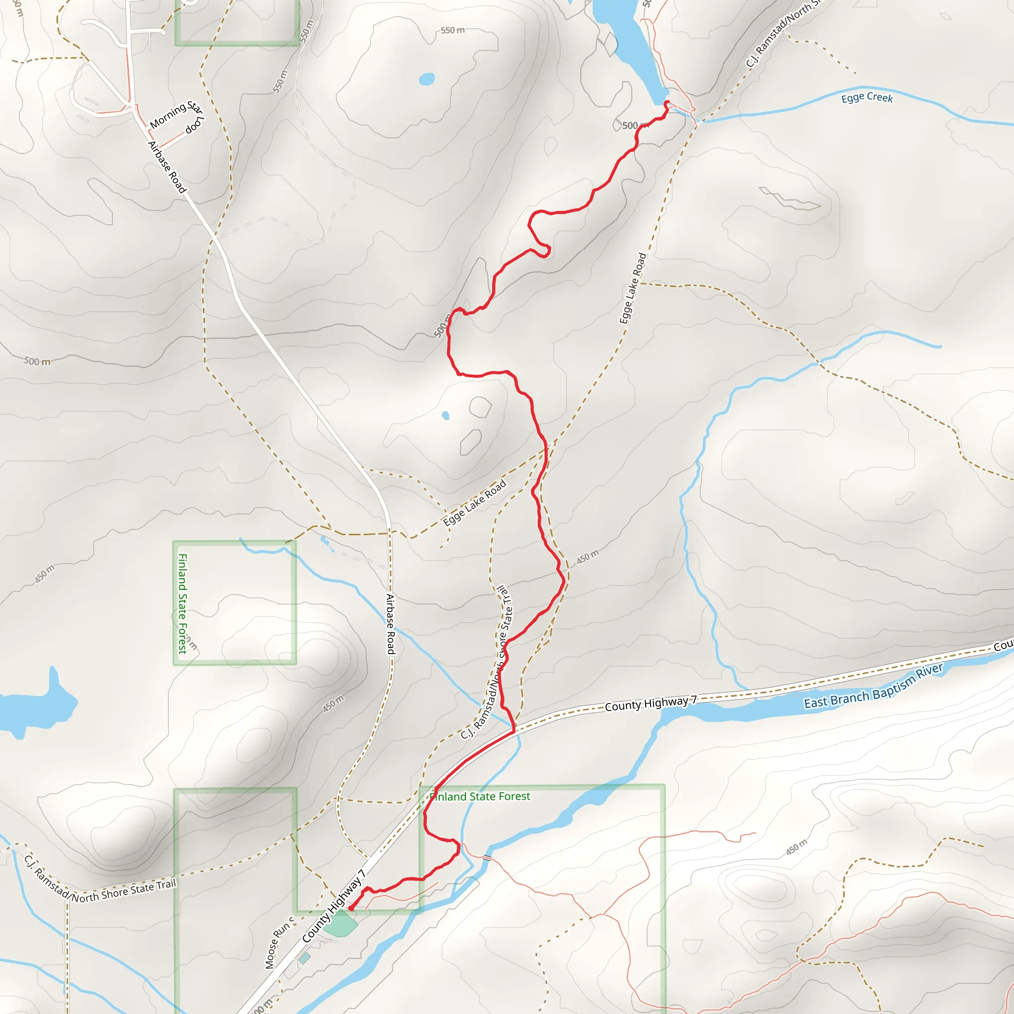 Egge Lake via Superior hiking Trail mobile static map