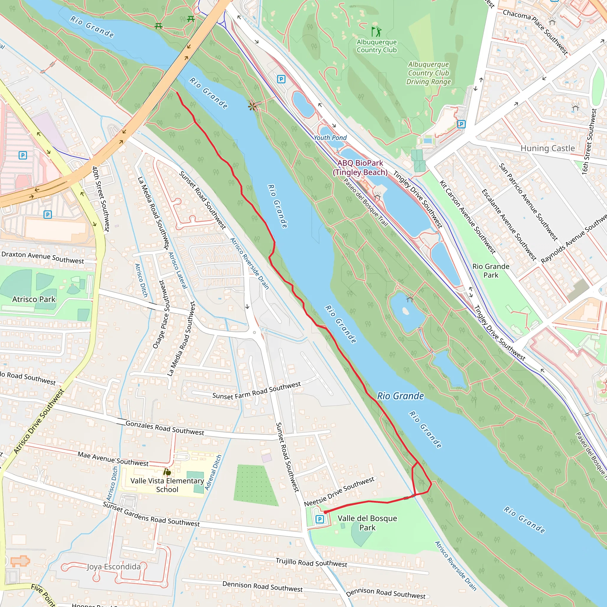 Valle del Bosque Park and Rio Grande mobile static map