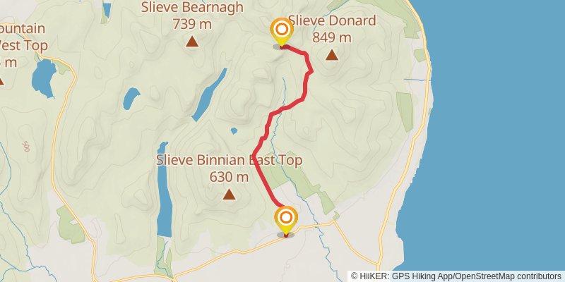 Slievelamagan and Cove Mountain Loop from Ulster stage 2 Map