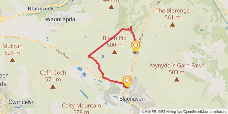 Iron Mountain from Pen-fford-goch stage 2 Map