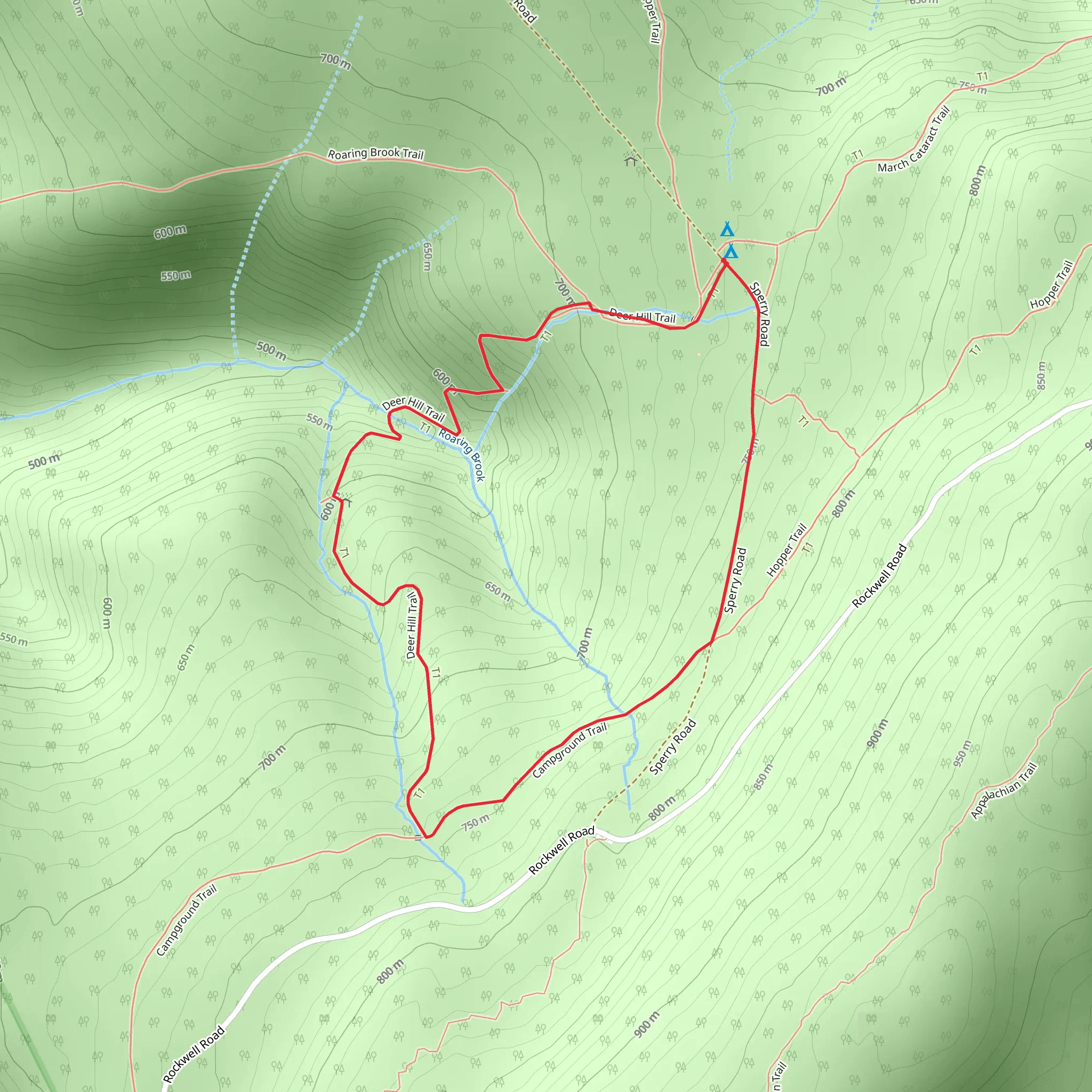 Deer Hill Trail and Stony Ledge Loop mobile static map