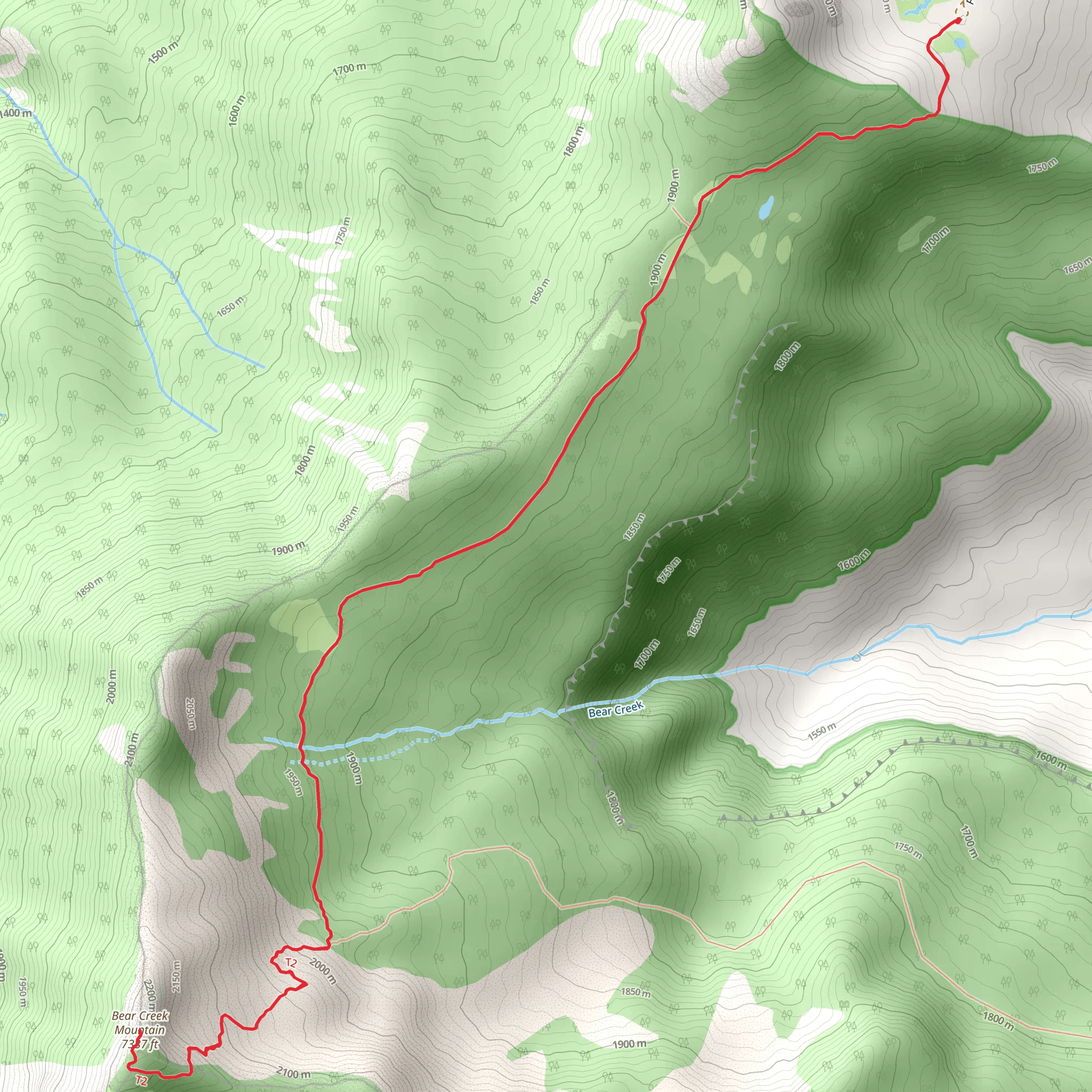Bear Creek Mountain Trail mobile static map