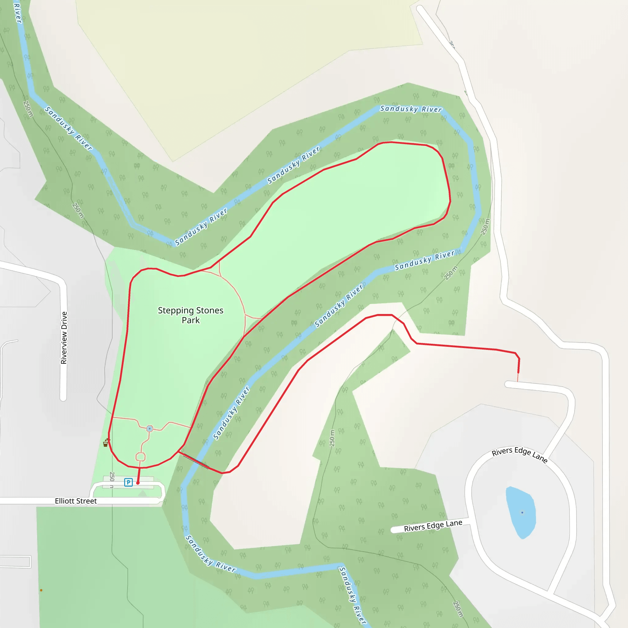 Stepping Stones Park Loop mobile static map
