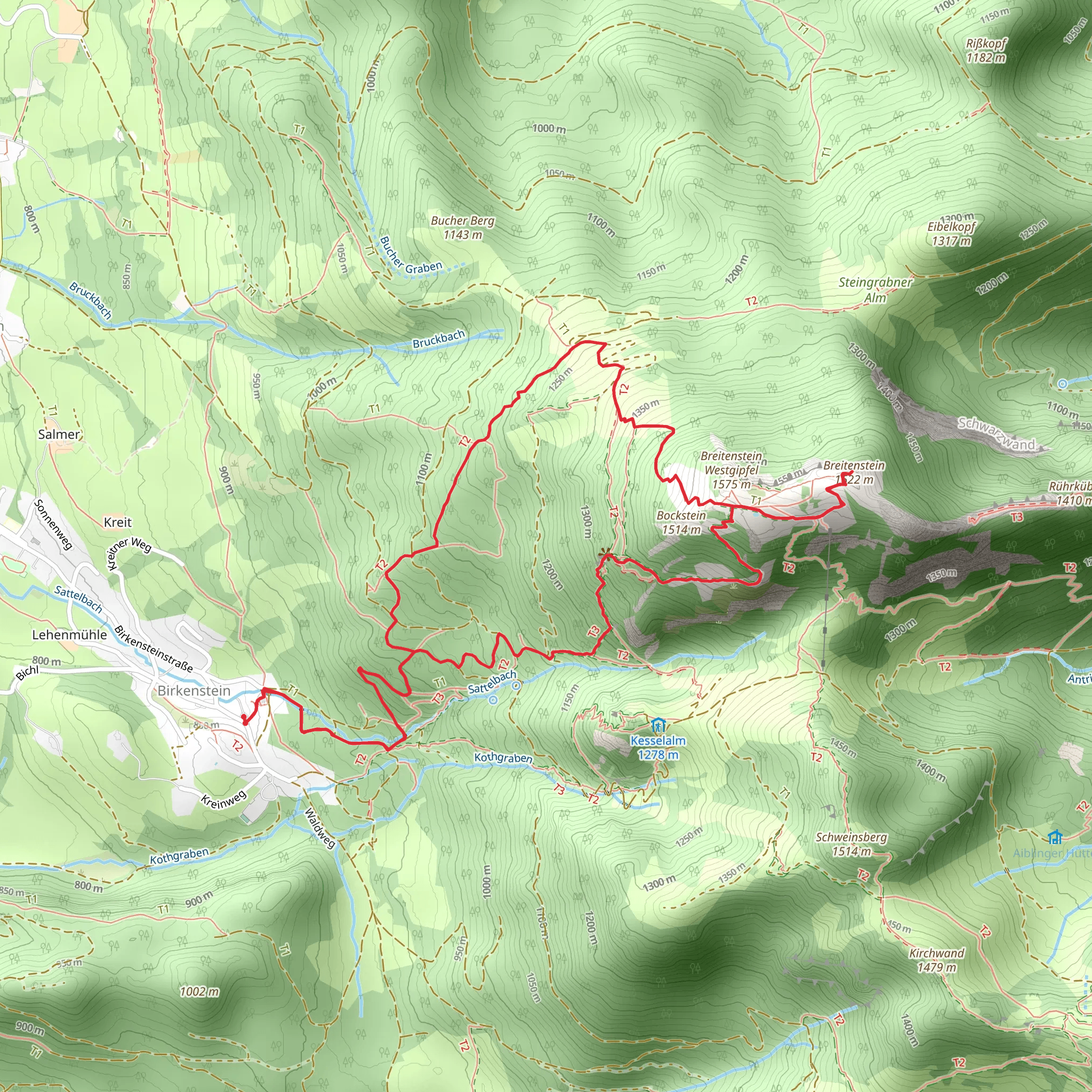 Breitensteinfensterl and Breitenstein via Fischbachau Wanderweg mobile static map