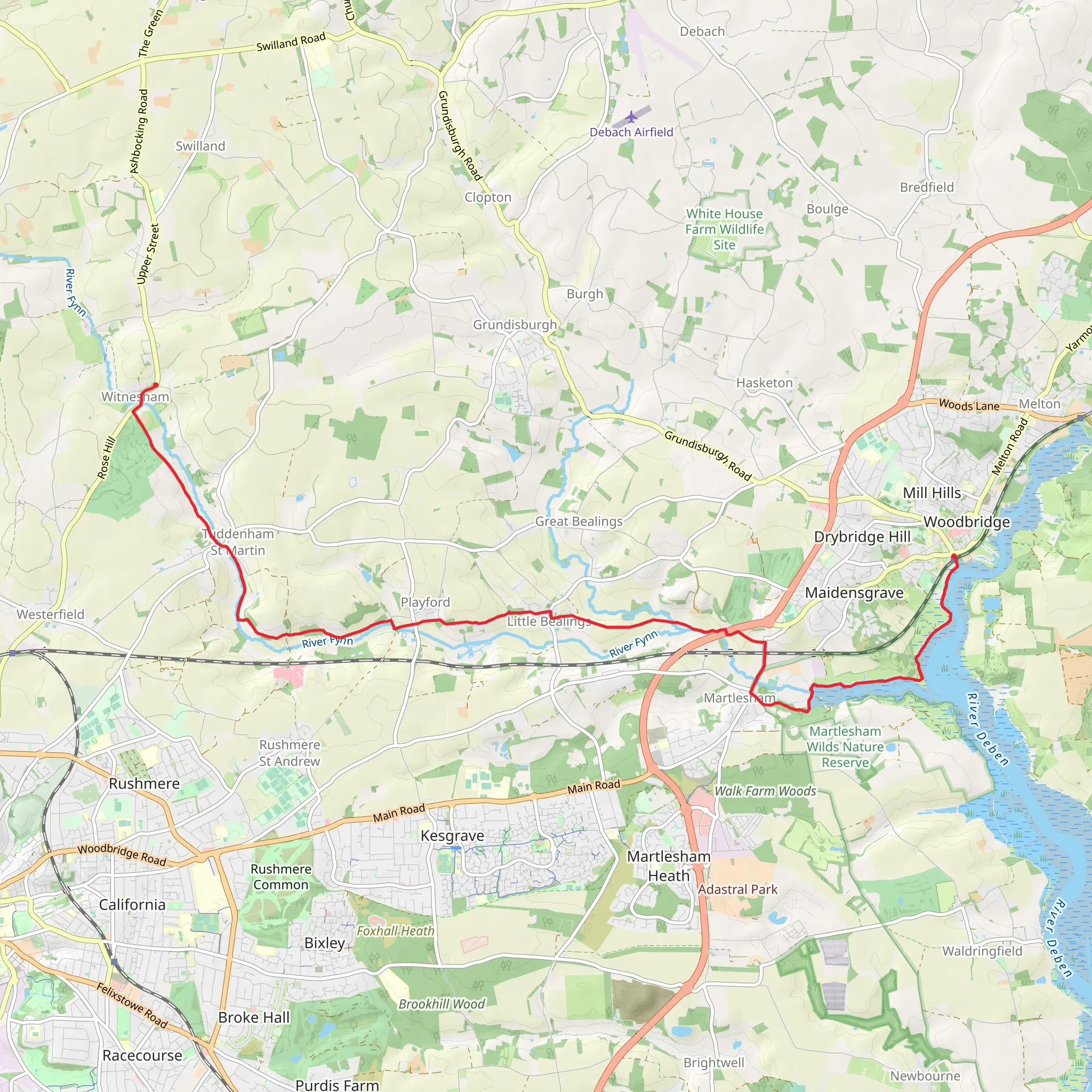 Fynn Valley Walk mobile static map