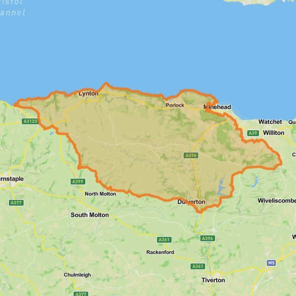 Exmoor National Park mobile static map