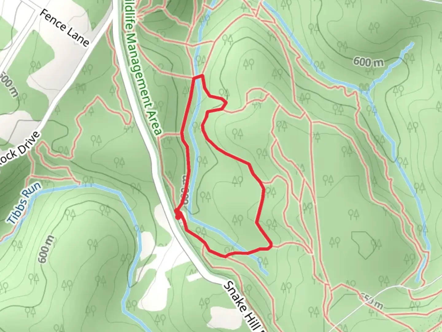 An image depicting the trail Sidewider Loop and its surrounding area.