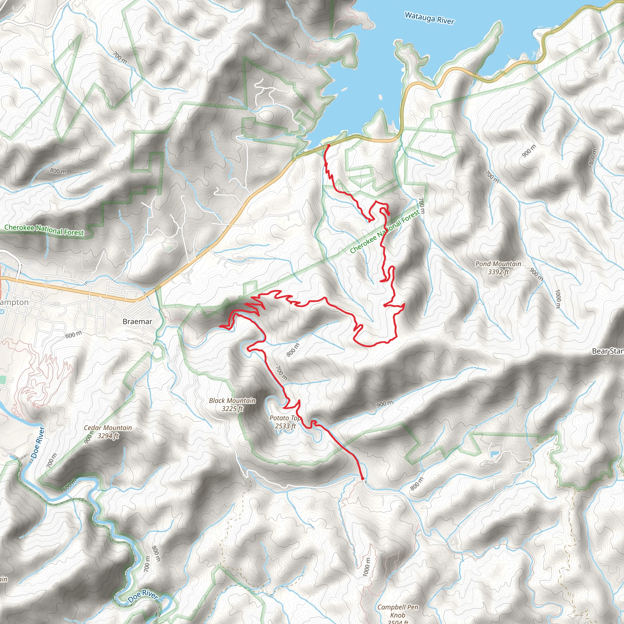 Laurel Fork via Appalachian Trail mobile static map