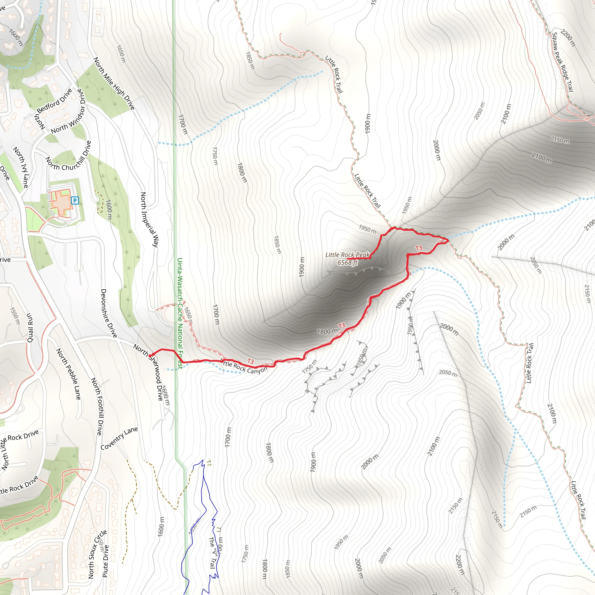 Little Rock Peak via Little Rock Canyon mobile static map