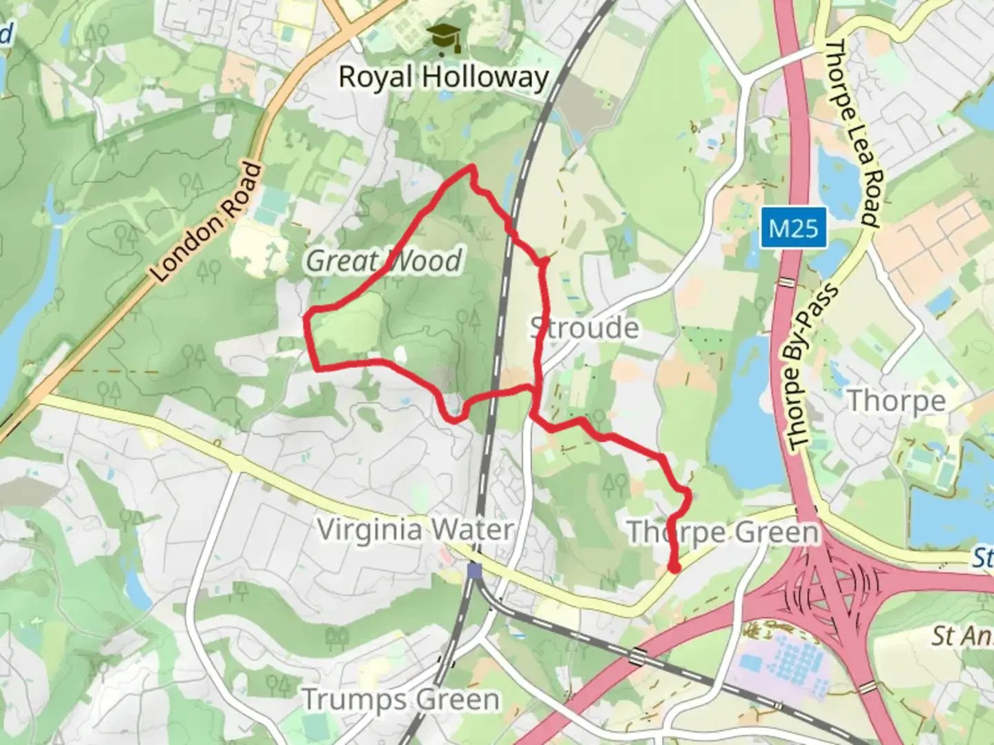 An image depicting the trail Great Wood Loop and its surrounding area.