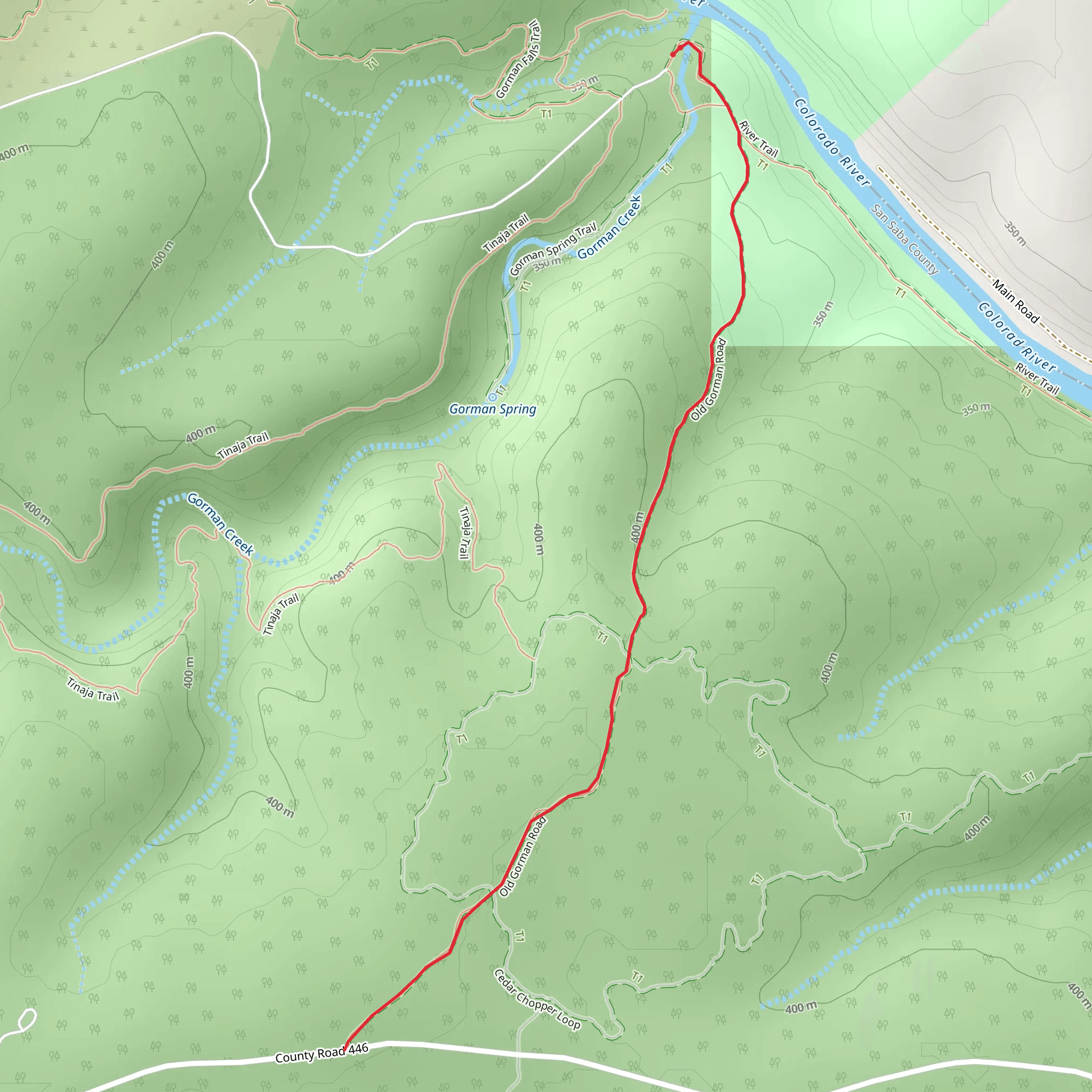 Old Gorman Road Trail mobile static map