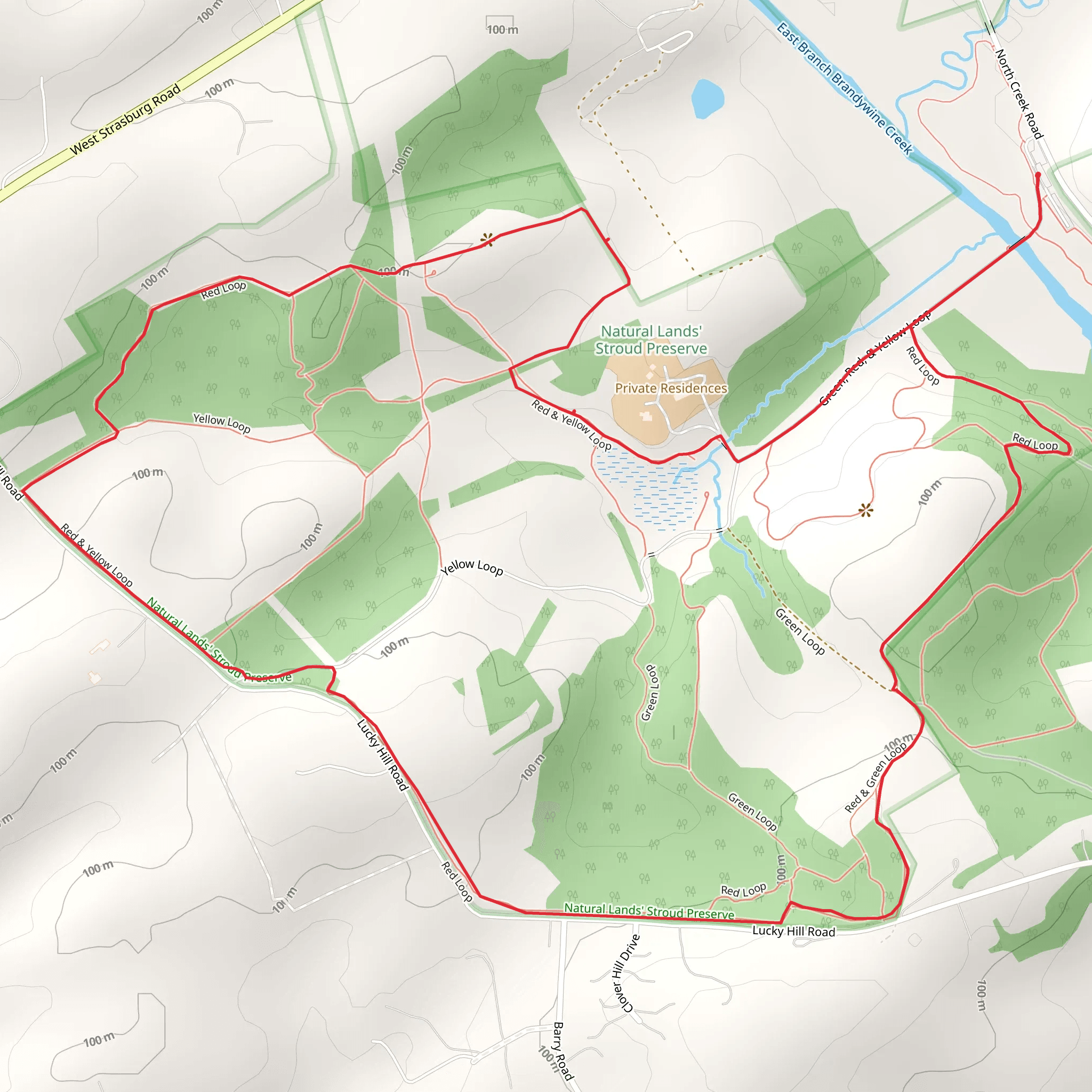 Harry J Waite Jr Nature Area Red Loop Trail mobile static map