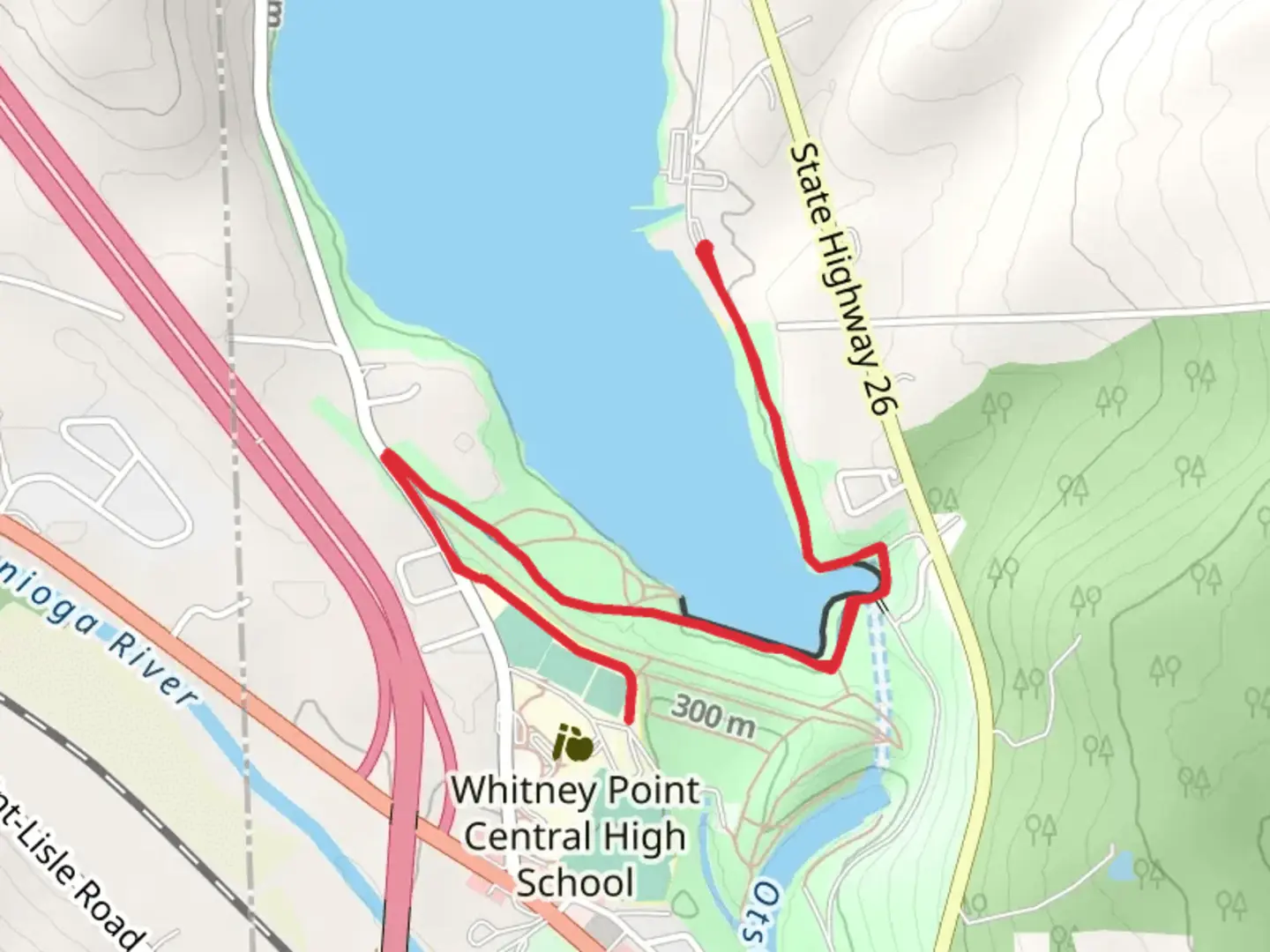 An image depicting the trail Otselic River Out and Back and its surrounding area.