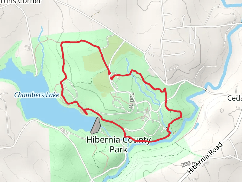 Hibernia County Park and Chambers Lake Loop
