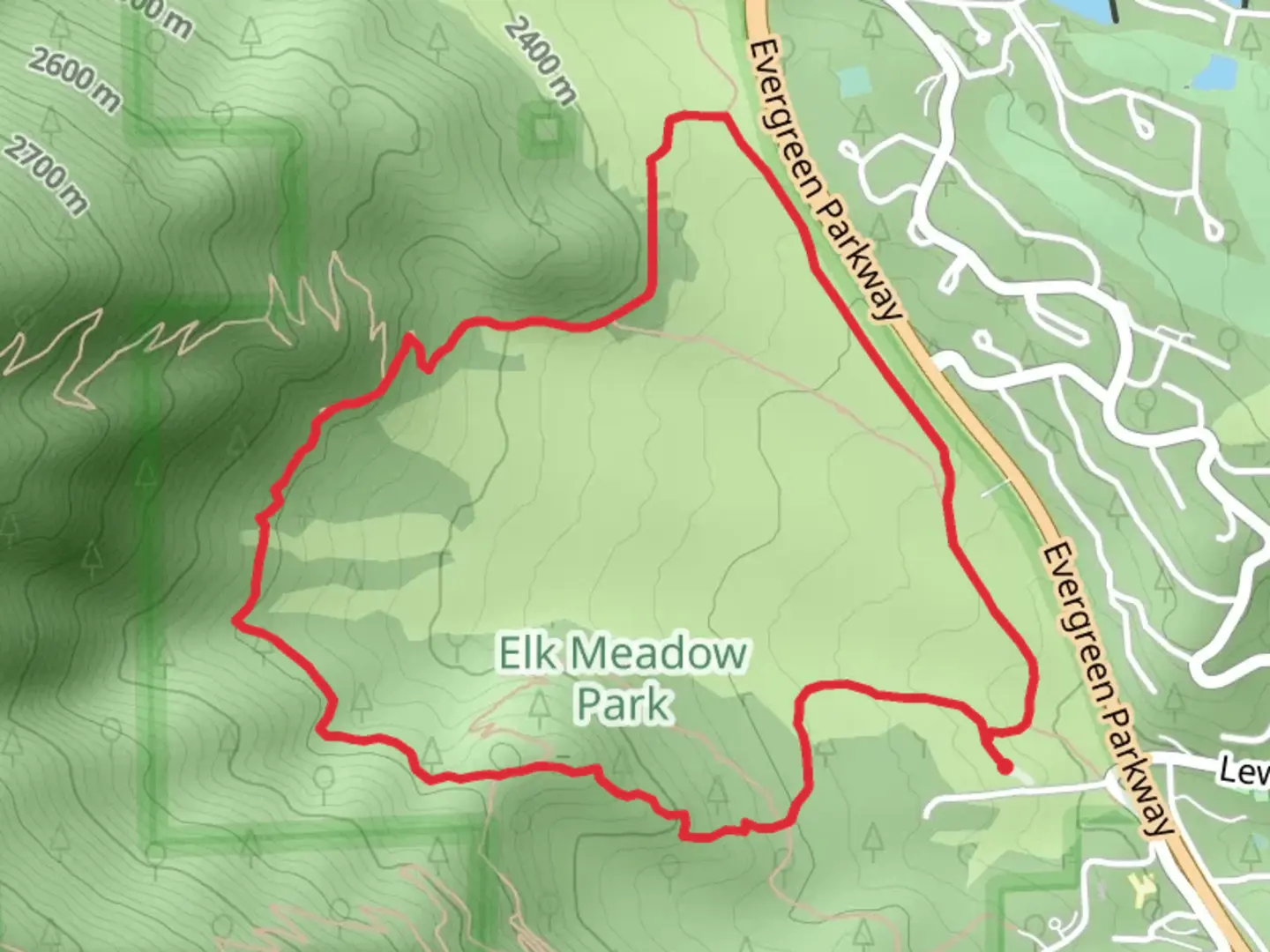 An image depicting the trail Sleepy S - Meadow View - Painter's Pause Loop Trail and its surrounding area.