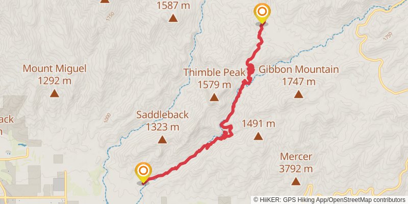 Bear Canyon Trail stage 2 Map