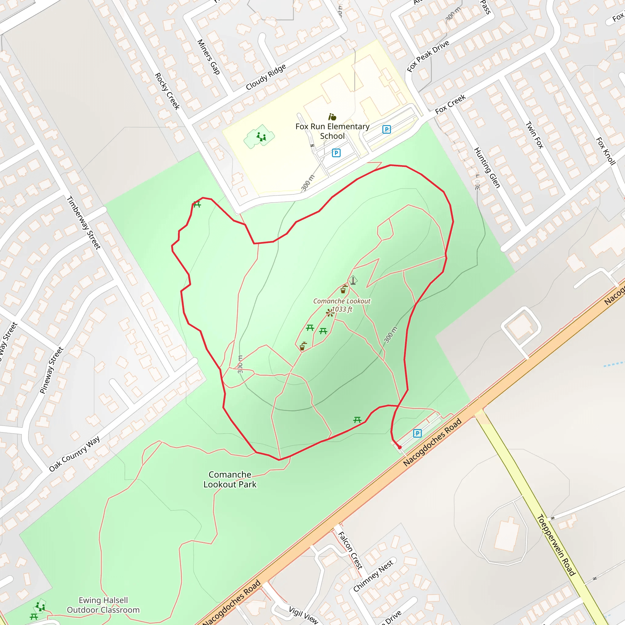 Comanche Lookout Park Loop mobile static map