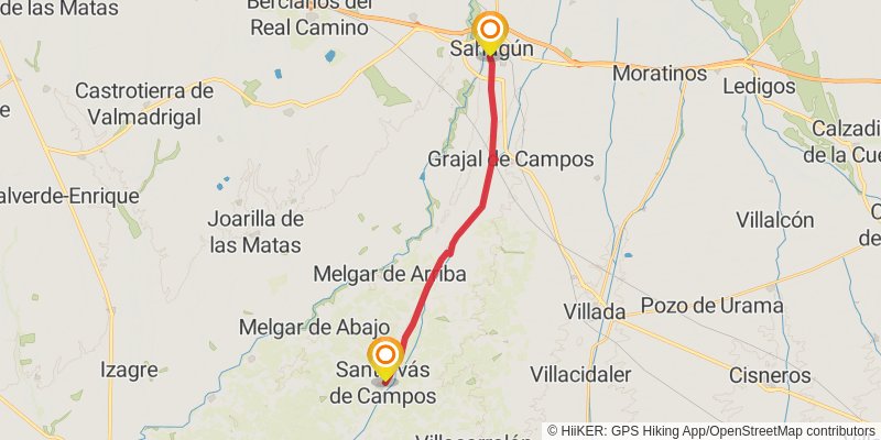 Ruta Jacobea Madrilena stage 14 Map