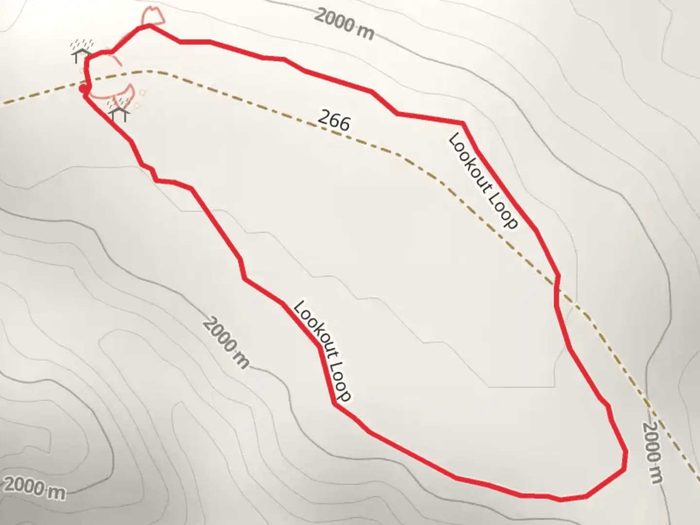 An image depicting the trail Lookout Park Loop and its surrounding area.