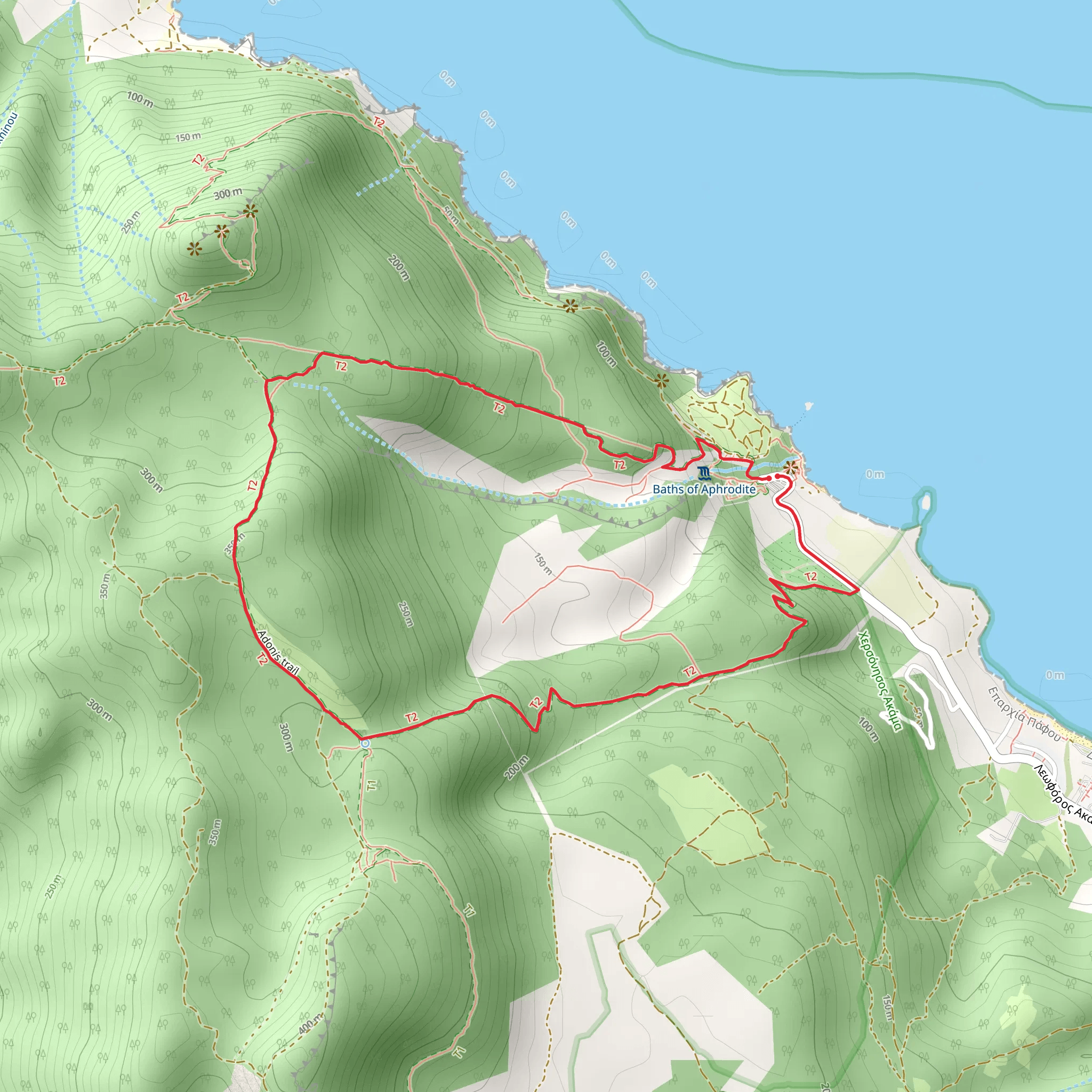 Adonis Loop Trail mobile static map