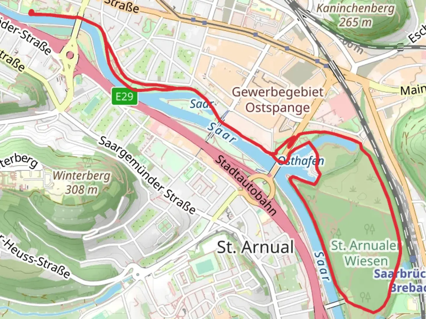 An image depicting the trail Saar Loop and its surrounding area.