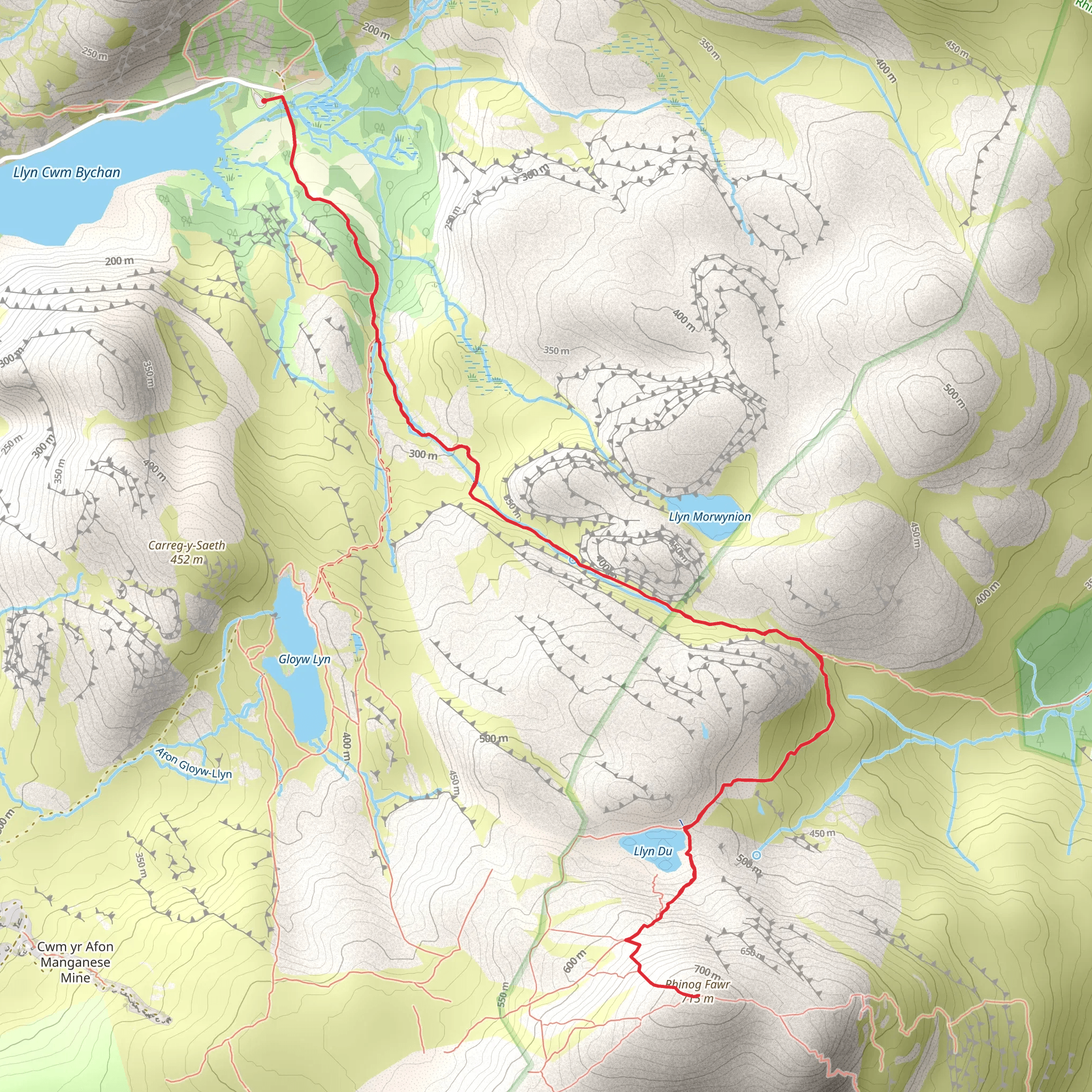 Rhinog Fawr Walk mobile static map