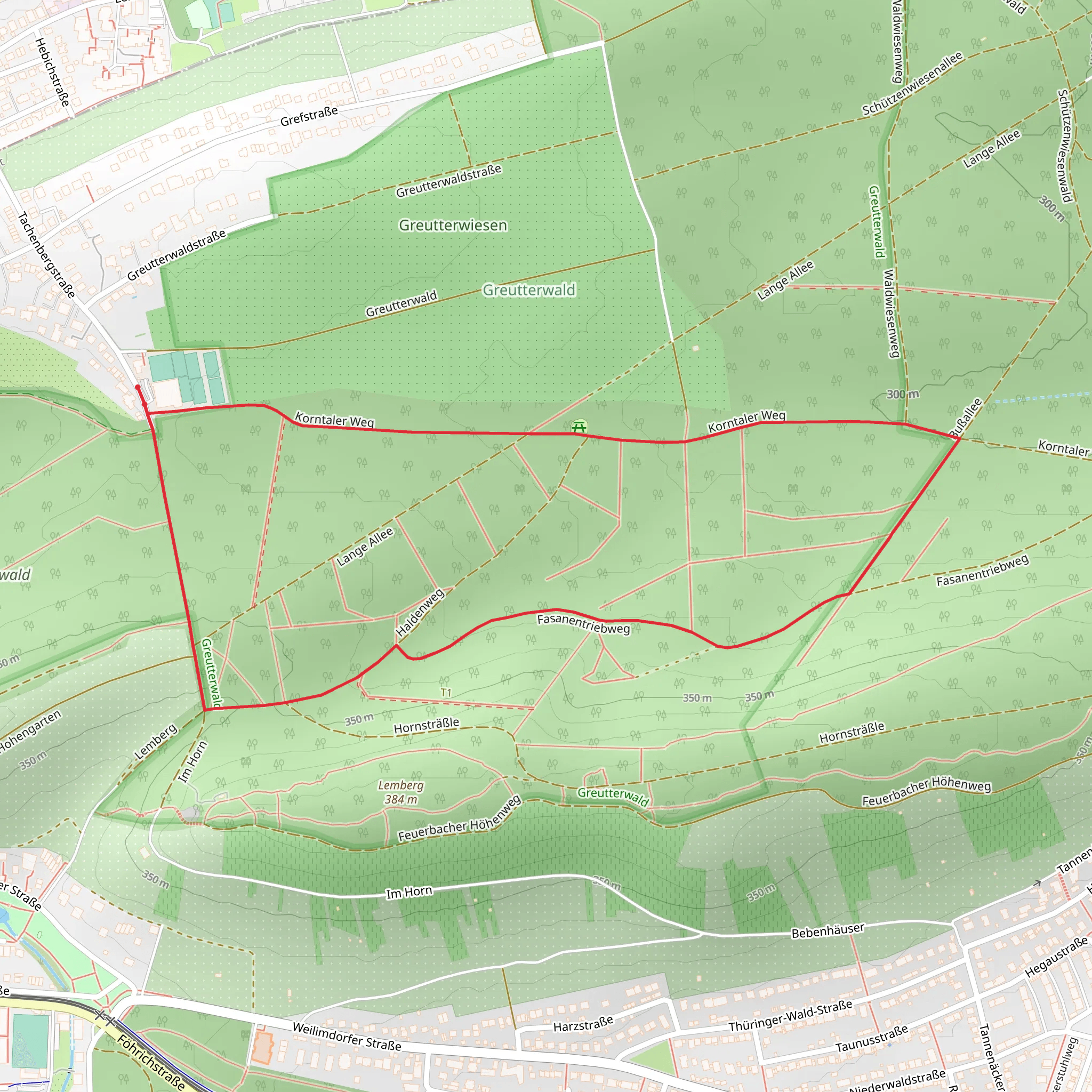Korntaler Weg and Fasanentriebweg Loop mobile static map