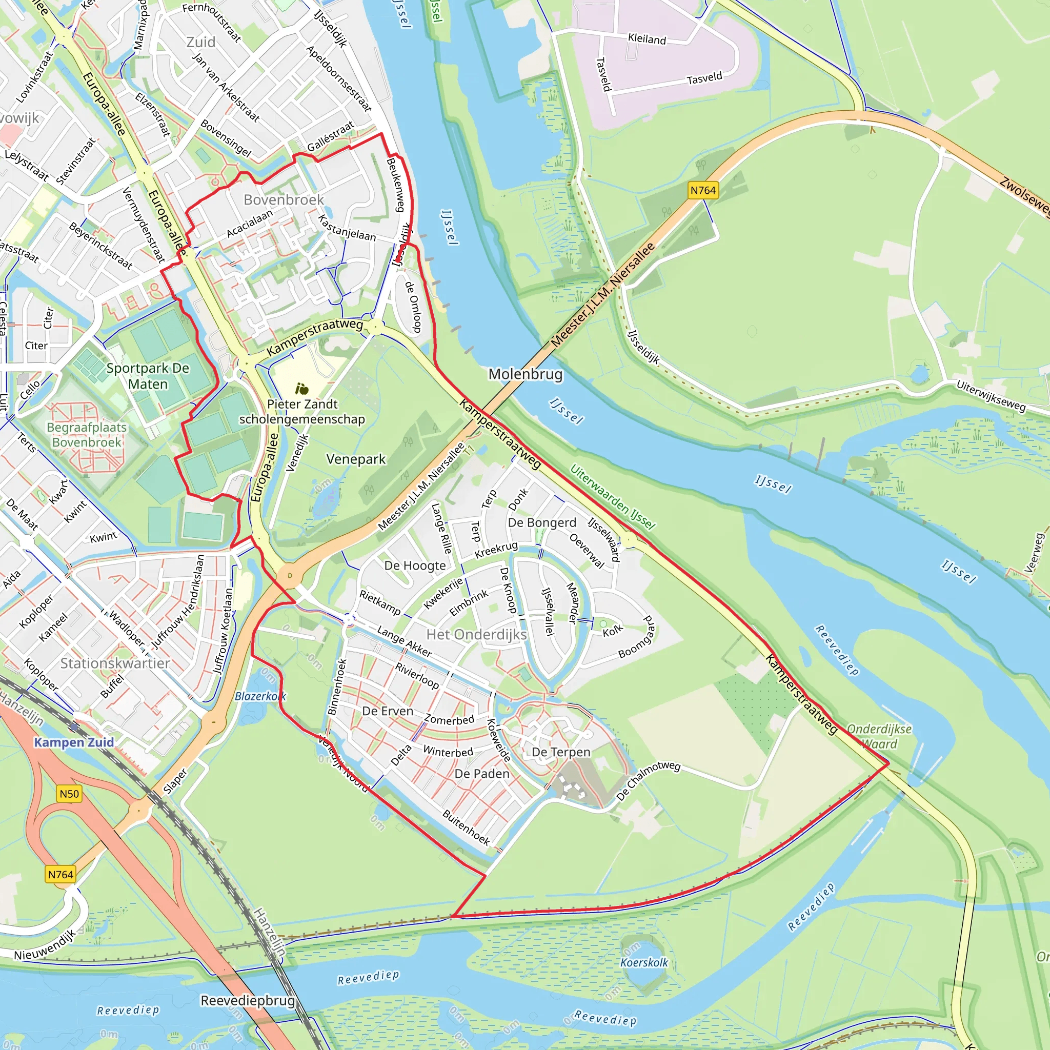 Kamperstraat Weg and Venedijk Noord Loop mobile static map
