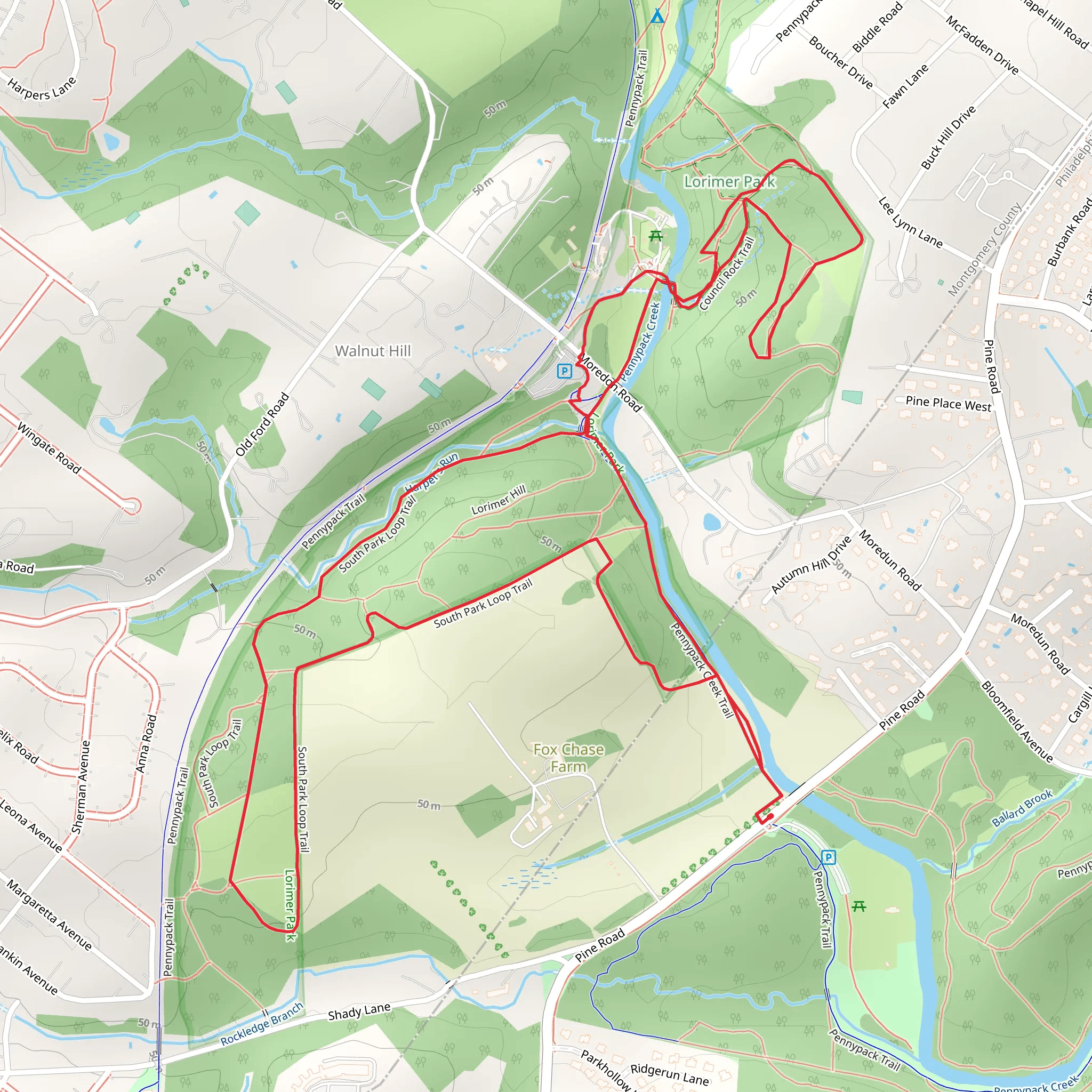 Pennypack Creek - Walnut Hill mobile static map